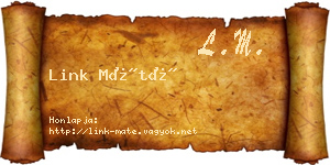 Link Máté névjegykártya